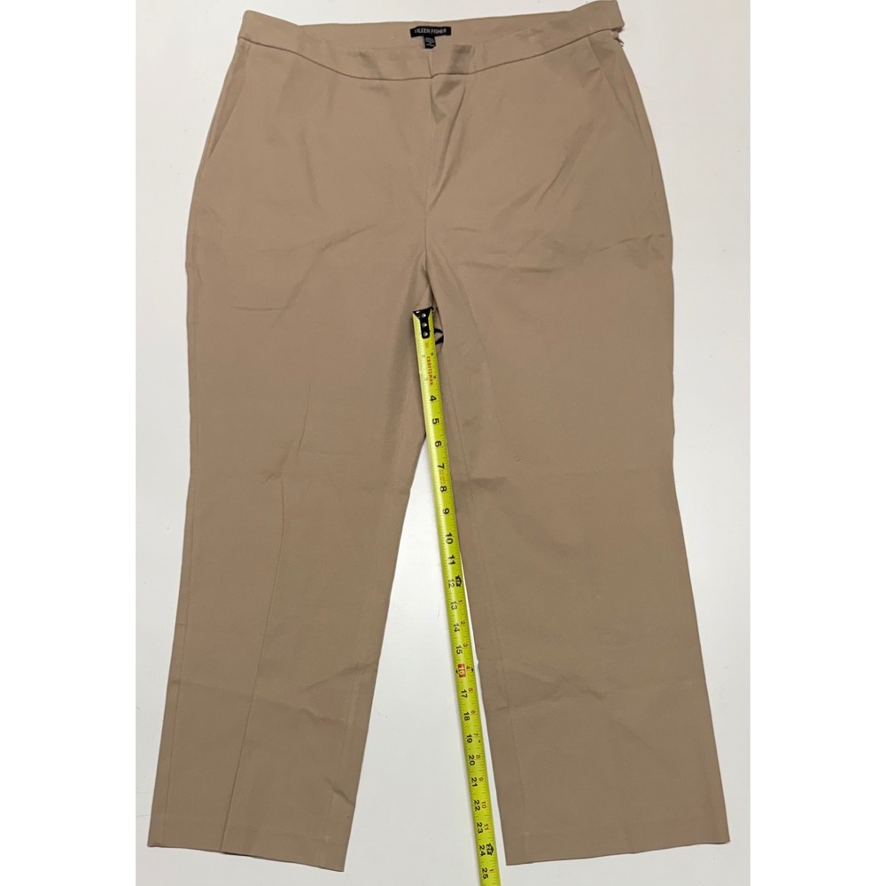 Eileen Fisher Organic‎ Cotton Stretch Twill Cropped Pants Tan Beige Size 16 NEW